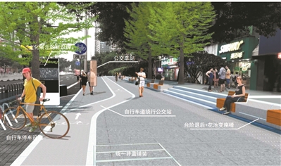 沿江道路精细化设计效果图。