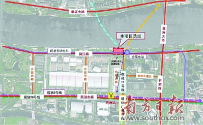 码头选址于阅江中路北侧地块、有轨电车站上方,毗邻广州国际会展中心及琶洲大桥。