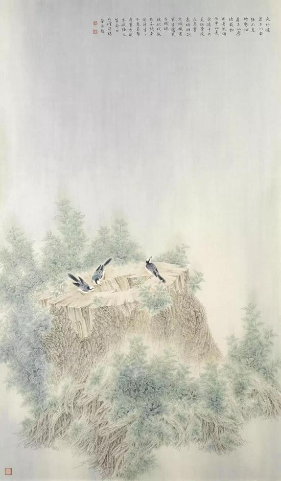 梁兆隆 中国香港 自强不息 中国画 230cm×136cm