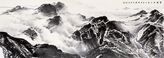 云境, 50x138cm, 中国画,2013年,许钦松