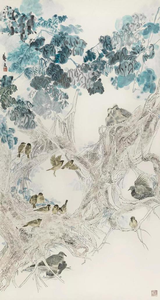 容艺文 中国香港 曈曈 中国画 180cm×97cm
