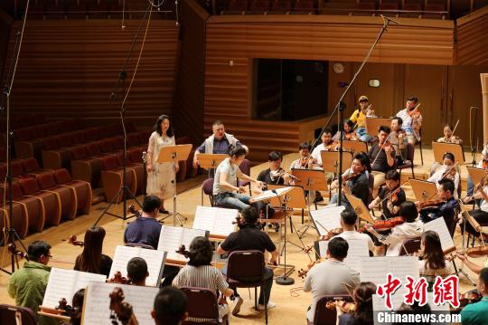 “中国交响七十年”项目录音工作现场。上海交响乐团 供图