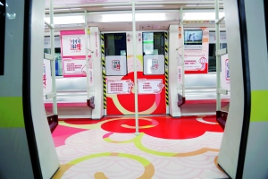 “中国很赞”主题列车包含祥云、竹子等中国元素。信息时报记者 康健 摄