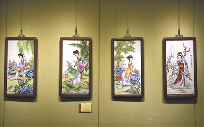 翟惠玲的广彩作品《四季芬芳》。