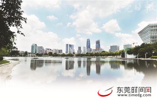 ■东莞城市中心蓝天白云，空气质量优良 本报记者 郑志波 摄