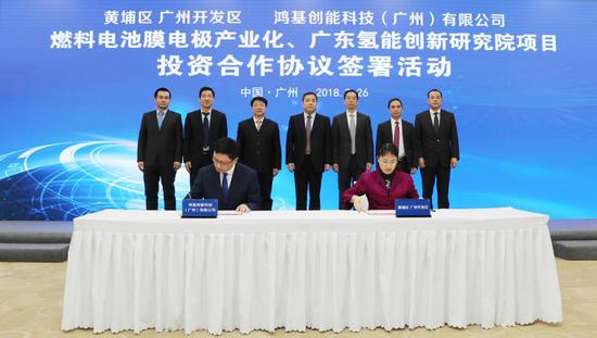 今年2月,广州开发区签约引进鸿基创能燃料电池膜电极产业化项目