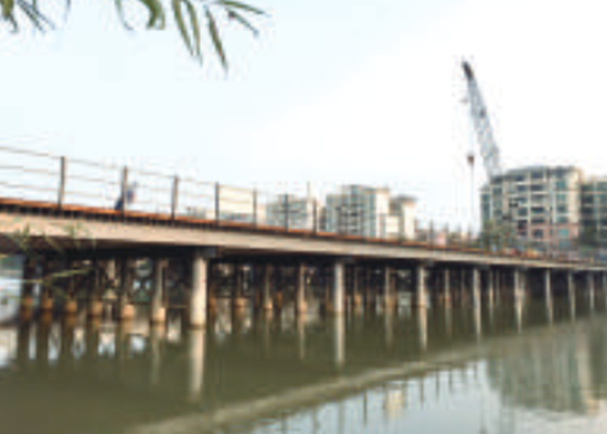 甲子桥便桥预计在月底通车。