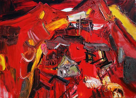 程晓光 意象松坪沟 之二 布面油画 130cm x 160cm 2016