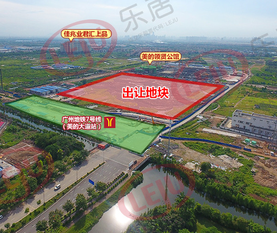 广州地铁7号线美的大道站旁地块航拍图(图片来源乐居佛山)