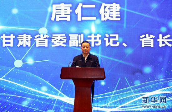 甘肃省委副书记、省长唐仁健出席活动并讲话。新华网发 (王生元 摄)