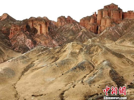 冰沟丹霞是国内窗棂状宫殿发育最好、规模最大的地质地貌遗迹,被评为“窗棂状宫殿式丹霞地貌中国第一”。 吴学珍 摄