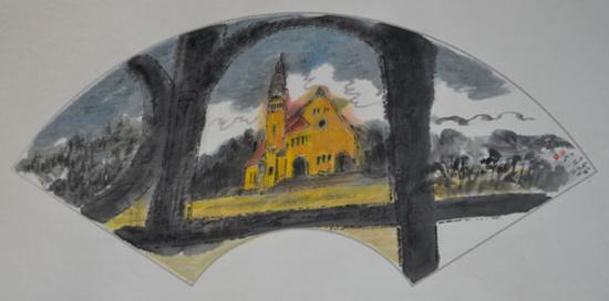 《基督教堂之二》68cm×34cm