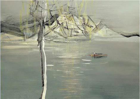 Late boat 50x60cm 2018