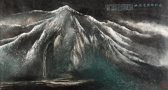 赵磊作品《夜探韩国雪岳山》(赵磊 萧墅)规格:100cmx200cm