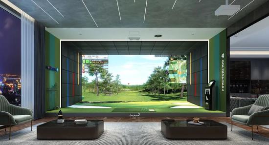 ▲图为GOLFOZN全新一代 TWOVISION PLUS 室内高尔夫模拟器