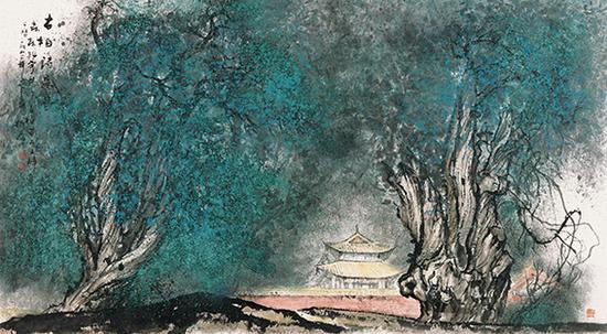 赵磊作品 《古柏》规格:100cmx200cm
