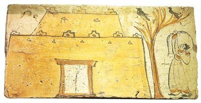 魏晋坞堡射鸟画像砖。杜建坡摄