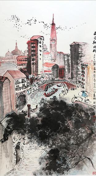 梁桂才作品 《威尼斯水城》