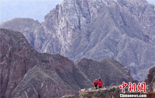 图为妇女登山健身。 王将 摄