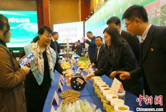 1月15日,农业科技成果推介展示暨转移转化签约活动在甘肃兰州举行。图为民众现场了解农业新品种