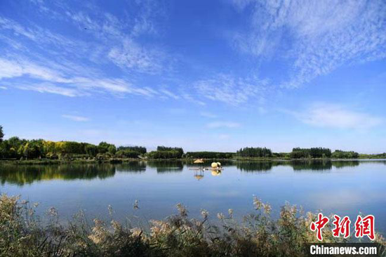 图为2020年9月,甘肃张掖市甘州区芦水湾生态景区。 杨艳敏 摄