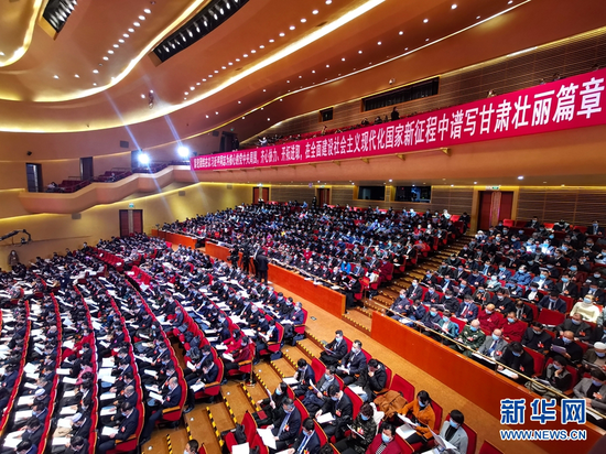 甘肃省第十三届人民代表大会第四次会议开幕式现场。新华网(王生元 摄)
