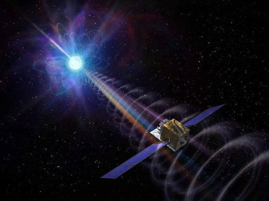 ↑“慧眼”卫星观测磁星爆发(图片由中科院高能物理研究所提供)