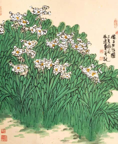 《仙子出浴图》46cm×68cm