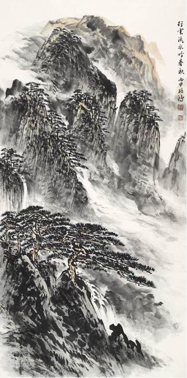 《行云流水吟春秋》178cm×97cm 2016年