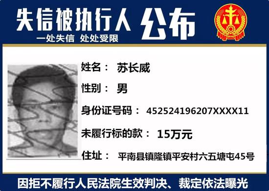 贵港一批失信被执行人名单公布 快来看看