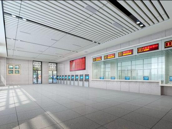 陆川站售票厅效果图