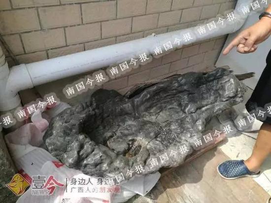 图为被盗的奇石。