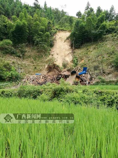 图为崩塌地质灾害现场。三江侗族自治县国土资源局供图