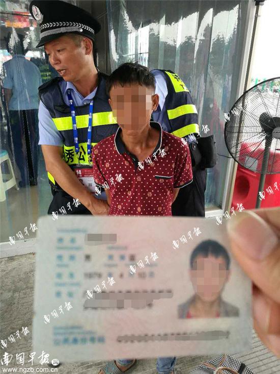 ▲在逃人员罗某束手就擒。李斌 施召雄摄