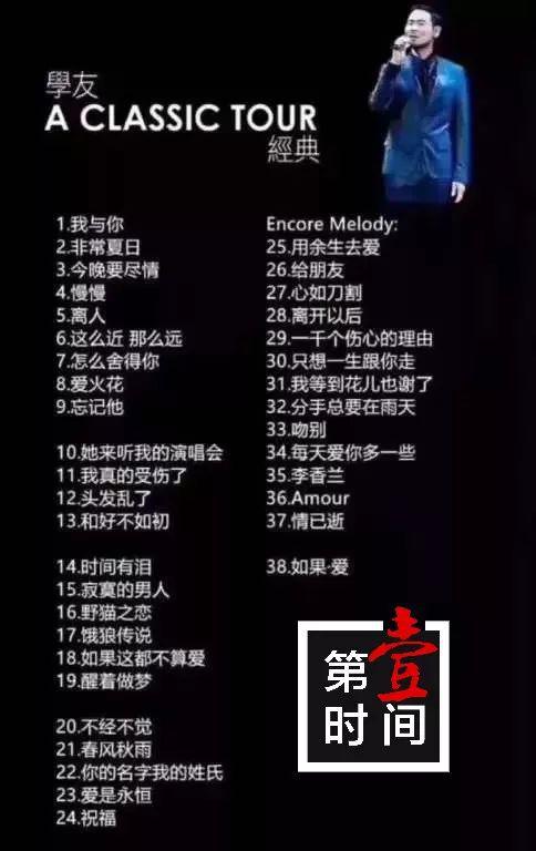 这是网传的演唱会歌单,具体以现场演唱为准