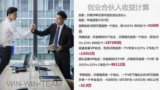 冯瑞提供的“千亿级新零售财富项目”说明。(图片来源:受访对象)