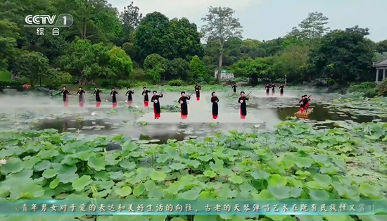 壮族天琴表演。央视综合频道（CCTV-1）视频截图