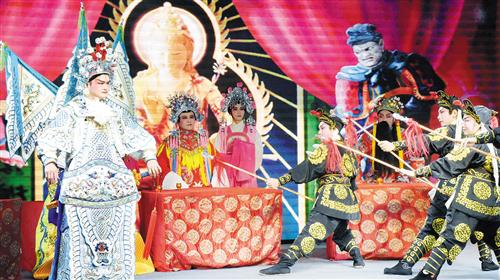 粤剧《赵子龙保主过江》剧中角色精彩演绎,让在场观众大呼过瘾。记者陈媚 摄