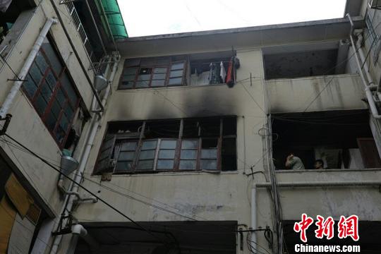 火灾现场。 上城警方 供图 摄