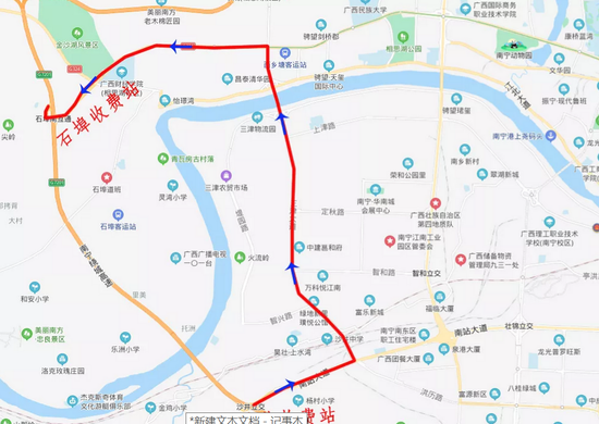 由石埠互通上高速的绕行路线