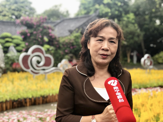 南宁市旅游发展委员会副主任林慧超女士接受采访 周柳盈/摄