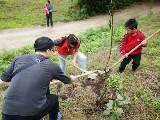 大手拉小手,共植华夏林,共筑华夏梦
