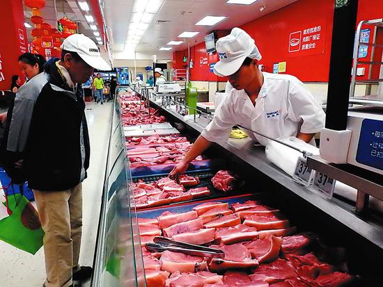 新鲜猪肉货品充足