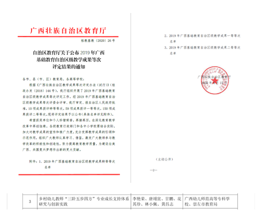 副校长李艳荣教授主持的《乡村幼儿教师“三阶五步四方”专业成长支持体系研究与创新实践》荣获特等奖