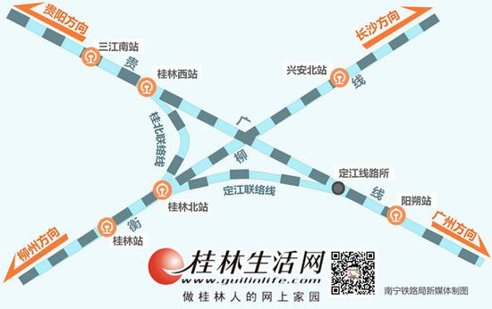 桂林高铁枢纽图示(唐一志绘)