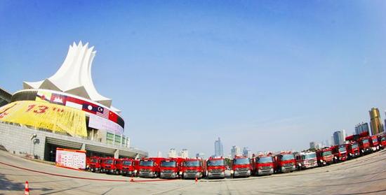 广西消防在南宁国际会展中心开展消防演练