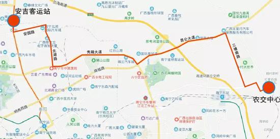 273公交车路线路线图,沈阳273路公交车路线图 免费专线4:阳光新城(大沙田)至南宁农产品交易中心免费公交行驶线路图