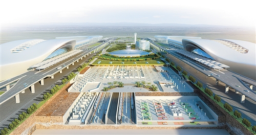 南宁国际空港综合交通枢纽工程效果图(资料图片)
