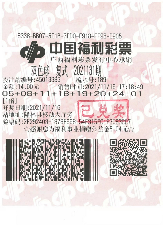 中奖彩票