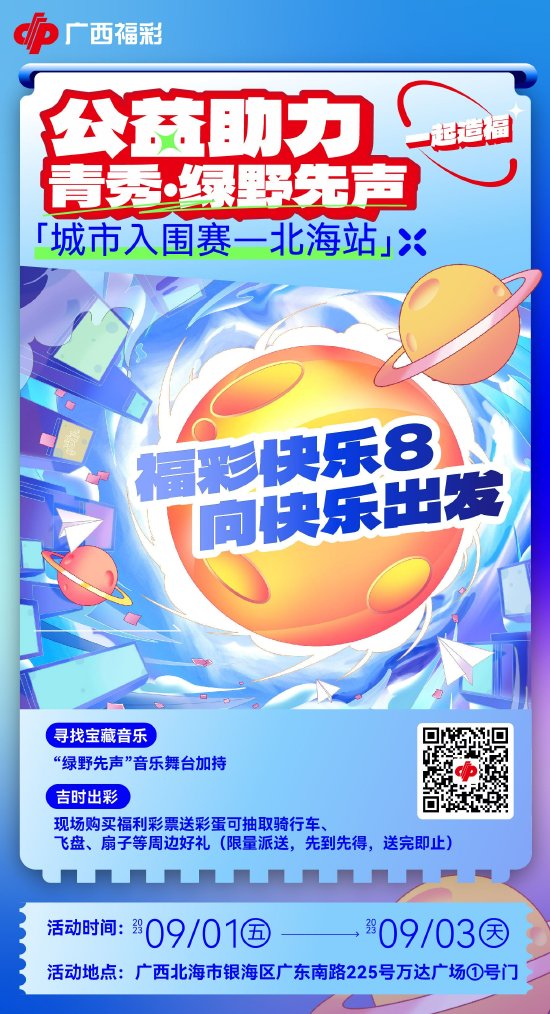 广西福彩&绿野先声活动地点：北海市银海区广东南路225号万达广场①号门